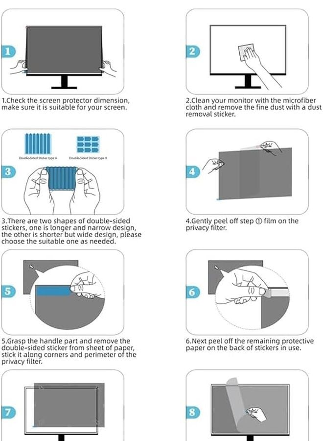 5 Set Black Plastic Slide Mount Adhesive Strips Privacy Screen Replacement For Monitor Laptop - Image 5